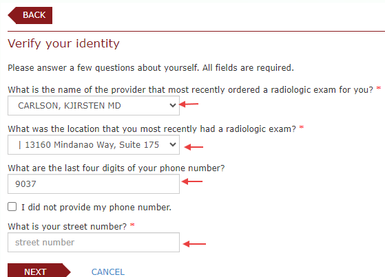 Verify your identity form